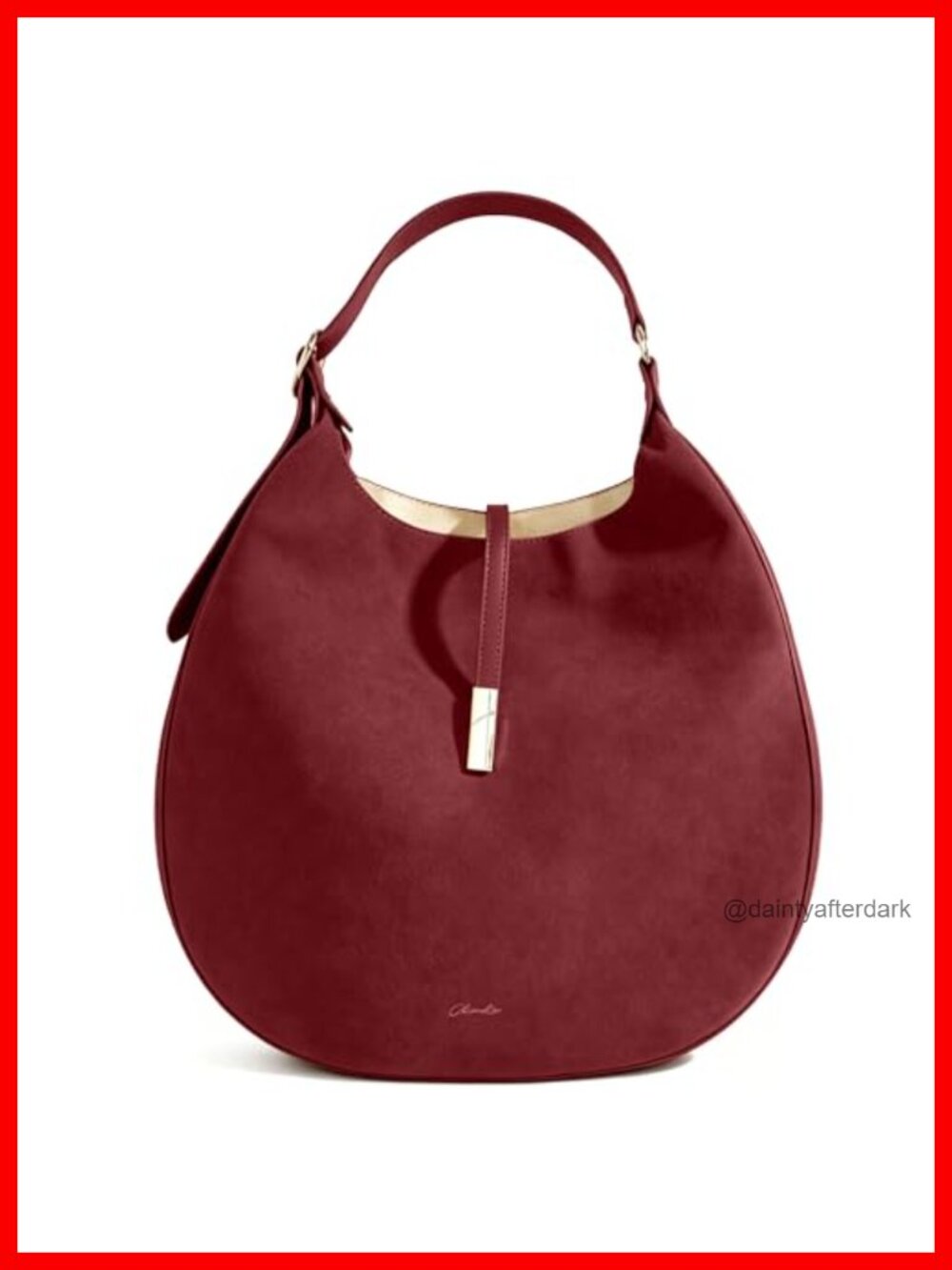 Chinllo Women's Suede Hobo Shoulder Bag Adjustable Strap Snap Closure